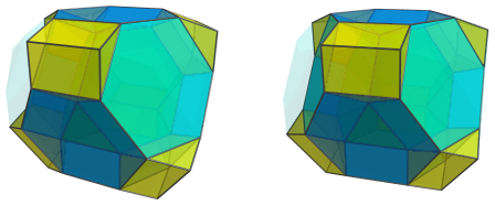 Parallel projection
of the augmented cantitruncated 5-cell, showing 6 gyrobifastigia