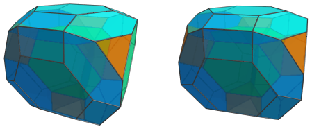 Parallel projection
of the augmented cantitruncated 5-cell, showing 4/4 truncated octahedra