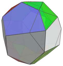 Parallel
projection of the bi-icositetradiminished 600-cell, showing projection
envelope