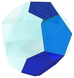 Parallel projection of the
bi-icositetradiminished 600-cell, showing 3rd chain