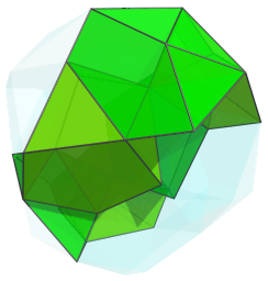 Parallel projection of the
bi-icositetradiminished 600-cell, showing 2nd complete ring