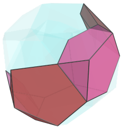 Parallel
projection of the bi-icositetradiminished 600-cell, showing 4th chain