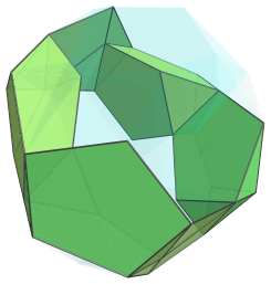 Parallel projection of the
bi-icositetradiminished 600-cell, showing 5th chain