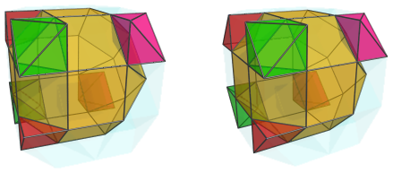 Orthogonal
projection of the biparabigyrated cantellated tesseract, showing yet two more
square pyramids