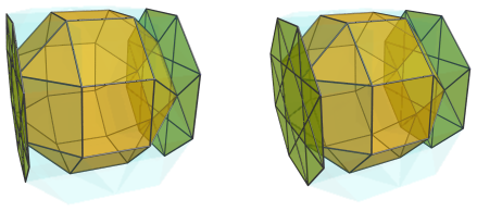 Orthogonal
projection of the biparabigyrated cantellated tesseract, showing 3 J37's in
another cycle