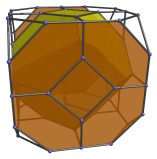 Parallel
projection of the bitruncated tesseract, with 2 equatorial cells shown