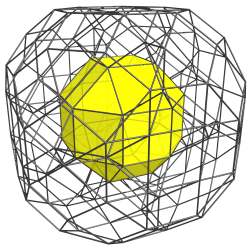 Parallel projection
of the cantellated 24-cell, showing nearest rhombicuboctahedron