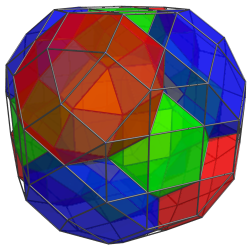 Parallel projection
of the cantellated 24-cell, showing all 8 rhombicuboctahedra
