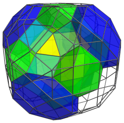 Parallel
projection of the cantellated 24-cell, showing the other 4
rhombicuboctahedra