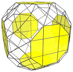 Parallel projection
of the cantellated 24-cell, showing equatorial rhombicuboctahedra