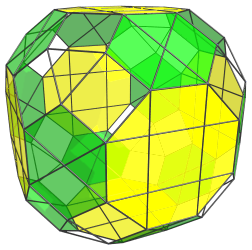 Parallel projection
of the cantellated 24-cell, showing equatorial cuboctahedra