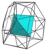 Parallel projection
of the cantellated 5-cell, showing nearest octahedron