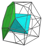 Parallel projection
of the cantellated 5-cell, showing the first of 4 cuboctahedra