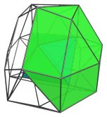 Parallel projection of the cantellated
5-cell, showing the third of 4 cuboctahedra