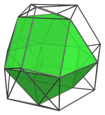 Parallel projection
of the cantellated 5-cell, showing antipodal cuboctahedron