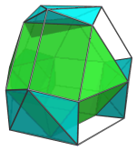 Parallel projection
of the cantellated 5-cell, showing 4 octahedra