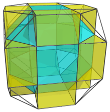 Parallel projetion
of the cantellated tesseract, showing 12 triangular prisms
