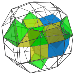 Parallel projection of the cantellated
tesseract, showing 4th of 4 rhombicuboctahedra