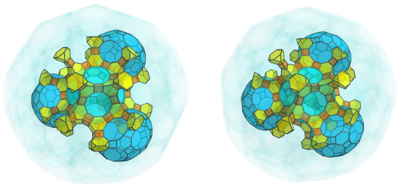 Parallel
projection of the cantitruncated 120-cell, showing 3 of another 12 great
rhombicosidodecahedra