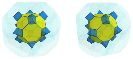 Parallel
projection of the cantitruncated 24-cell, showing 12 triangular prisms