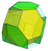 Parallel
projection of cantitruncated 5-cell, showing 4 truncated tetrahedra