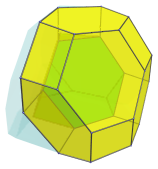 Parallel
projection of cantitruncated 5-cell, showing farthest cell and 1st of 4
truncated octahedra
