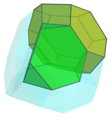 Parallel
projection of cantitruncated 5-cell, showing farthest cell and 2nd of 4
truncated octahedra