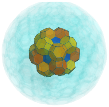 Parallel projection of the
cantitruncated 600-cell, showing 20 truncated octahedra