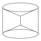 two-cones-within-a-cylinder projection of coninder