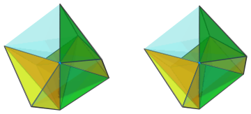 Parallel
projection of the bidecachoron, showing 6/12 far side cells