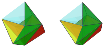 Parallel
projection of the bidecachoron, showing 8/12 far side cells