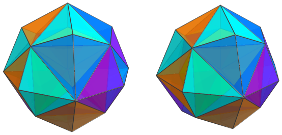 Parallel
projection of the joined 24-cell, showing 24/24 cells in the 2nd layer