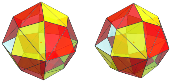 Parallel
projection of the joined 24-cell, showing 16/24 equatorial cells