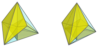 Parallel
projection of the joined pentachoron, showing second pair of far side
cells