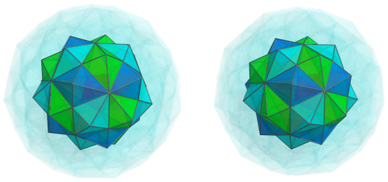 Parallel
projection of the joined 120-cell, showing another 30/30 second layer
cells