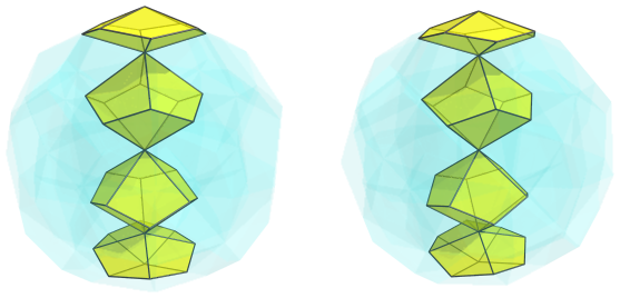 Parallel
projection of the square antitegmatic hecatontetracontatetrachoron, showing 1st
ring