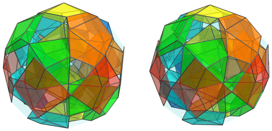 Parallel
projection of the square antitegmatic hecatontetracontatetrachoron, showing 6
rings together