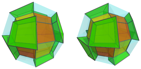 Parallel
projection of the triangular antitegmatic hexacontatetrachoron, showing 8/24
cells in the second layer