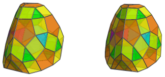 Parallel
projection of the tetrahedral magnaursachoron, showing 4 J63 cells
