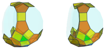 Parallel
projection of the tetrahedral magnaursachoron, showing 6 more triangular
prisms