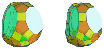 Parallel
projection of the tetrahedral magnaursachoron, showing 1/3 J83 cells
