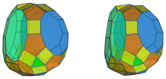 Parallel
projection of the tetrahedral magnaursachoron, showing 2/3 J83 cells