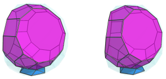 Parallel
projection of the tetrahedral magnaursachoron, showing triangular cupola