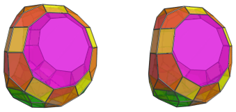 Parallel
projection of the tetrahedral magnaursachoron, showing 3 metabidiminished
icosahedra