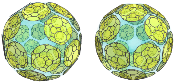 Parallel
projection of the omnitruncated 120-cell, showing 30 equatorial great
rhombicosidodecahedra