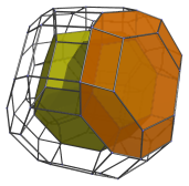 Parallel projection
of omnitruncated 5-cell, with 1 cell surrounding nearest cell shown