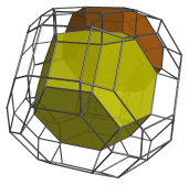 Parallel projection of omnitruncated
5-cell, with 4th cell surrounding nearest cell shown