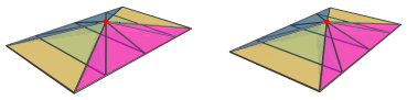 Side-view parallel
projection of the pentagonal prism pyramid