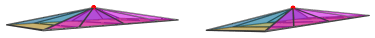 Side-view parallel
projection of the pentagonal prism pyramid, showing how flat it is