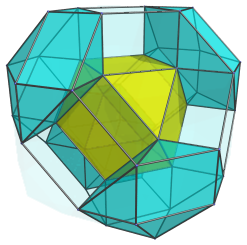Cuboctahedron
centered projection of the rectified 24-cell, 4 of surrounding cuboctahedra